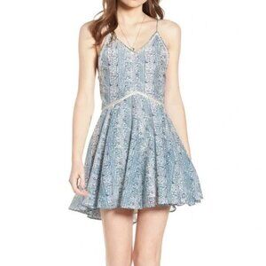 Scotch & Soda Beach Freaks Blue V-Neck Fit & Flare Dress